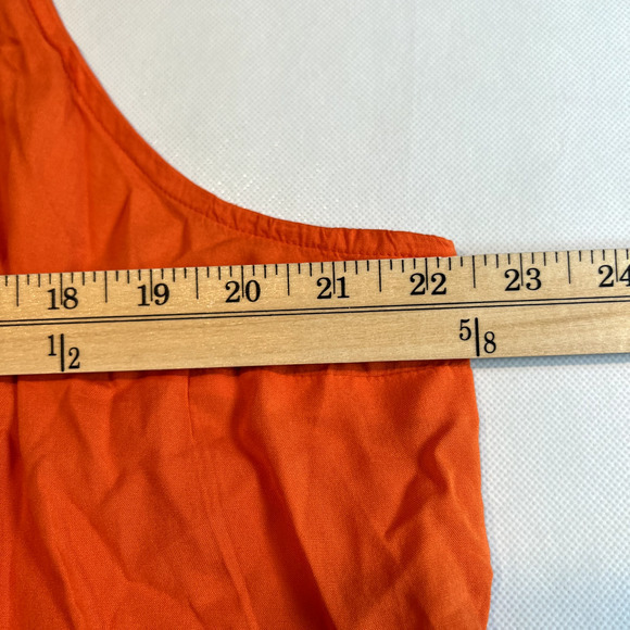Abound Womens Orange Cami Top Ruffle Hem Button‎ Front Sleeveless 1X - Picture 8 of 12